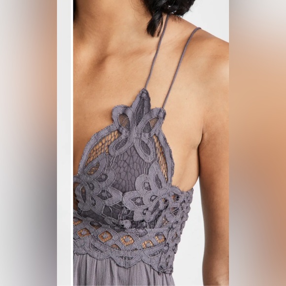Free People Adella Slip Dress Charcoal Light Purple - Picture 3 of 9